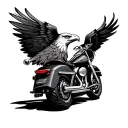 Harley Davidson Electra glide eagle tattoo design idea