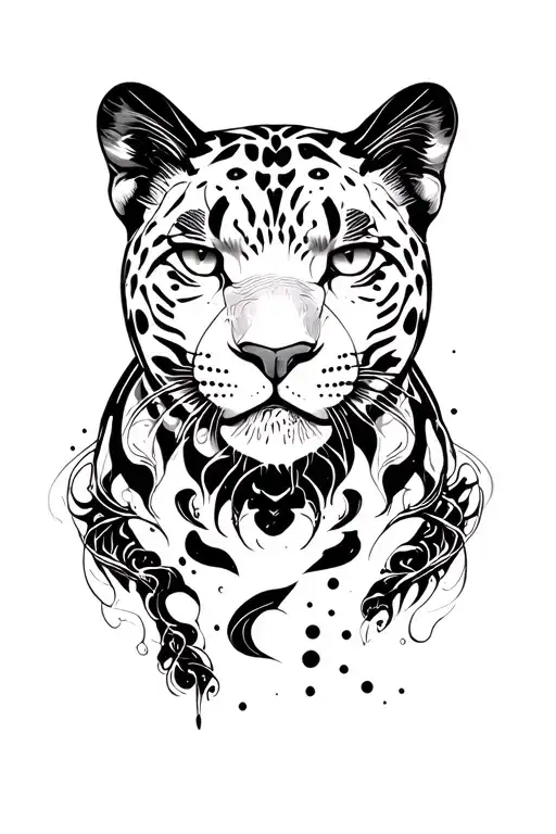 black panter japan trash tattoo design idea