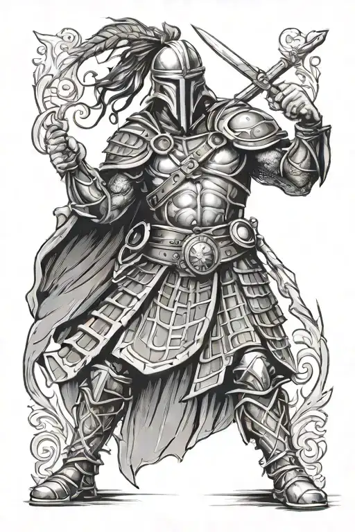 a dras Scottish warrior tattoo design idea