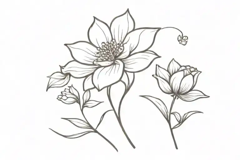 a matching bible scripture; one about mother and one about daughter; both with a flower and stem.  tattoo design idea