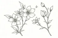 a matching bible scripture; one about mother and one about daughter; both with a flower and stem.  tattoo design idea