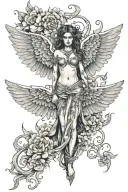 Nephilim wings spread tattoo design idea