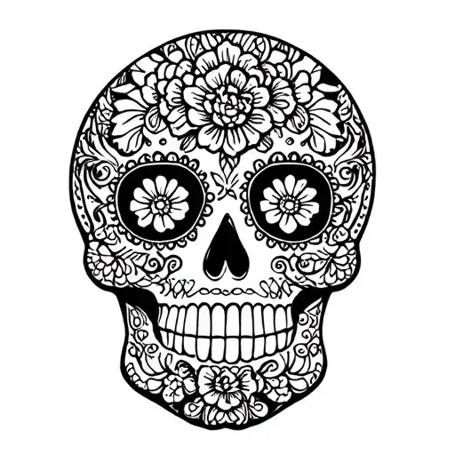 sugar skull face tattoo design idea