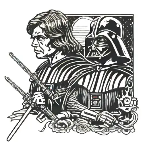 anakin skywalker e darth Vader tattoo design idea