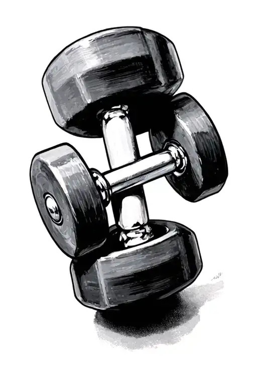 medicine, photography and gym equipment like dumbbells tattoo design idea