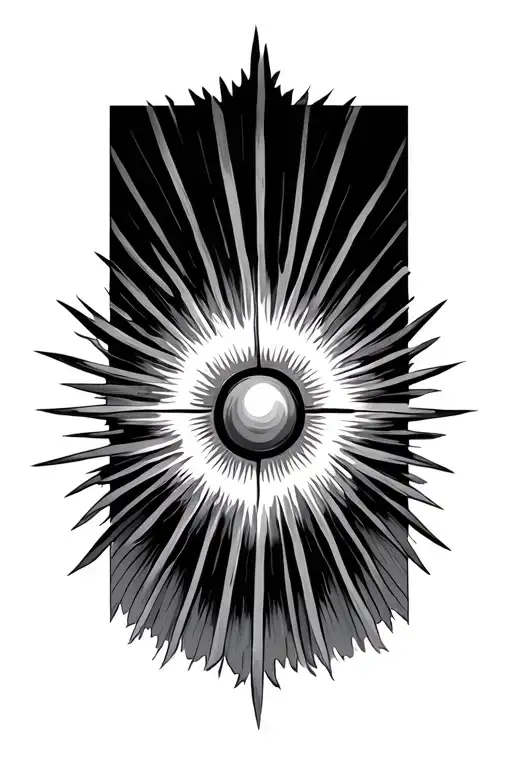 Sun rays tattoo design idea