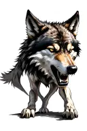 angry lone wolf sigma tattoo design idea