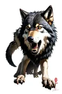 angry lone wolf sigma tattoo design idea