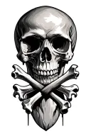 Skull and bone tattoo design idea