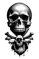 Skull and bone tattoo design idea