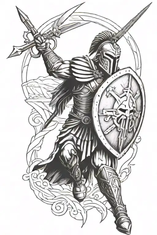 spartan warrior tattoo design idea