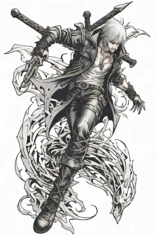 broken rebellion from devil may cry tattoo design idea