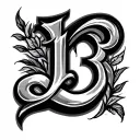 script letter L with a number 3 tattoo design idea