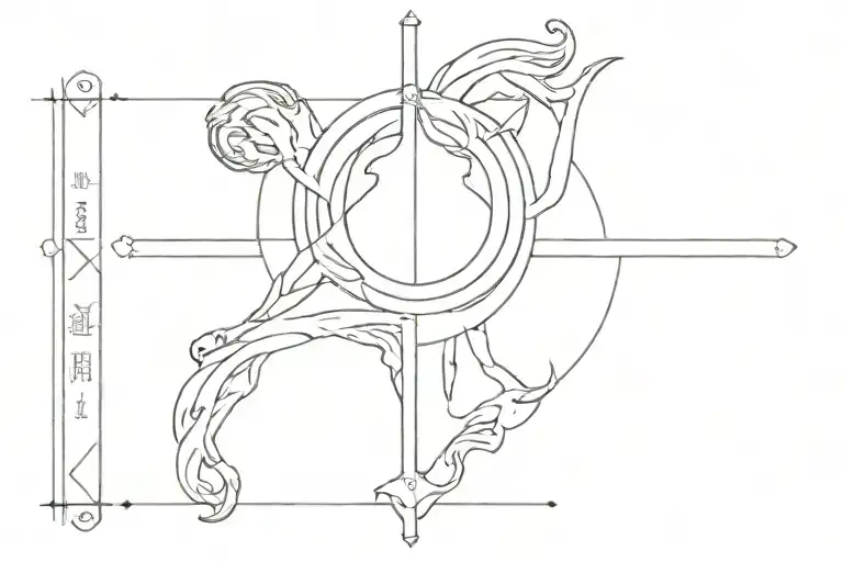 Roman numerals God Neptune tattoo design idea