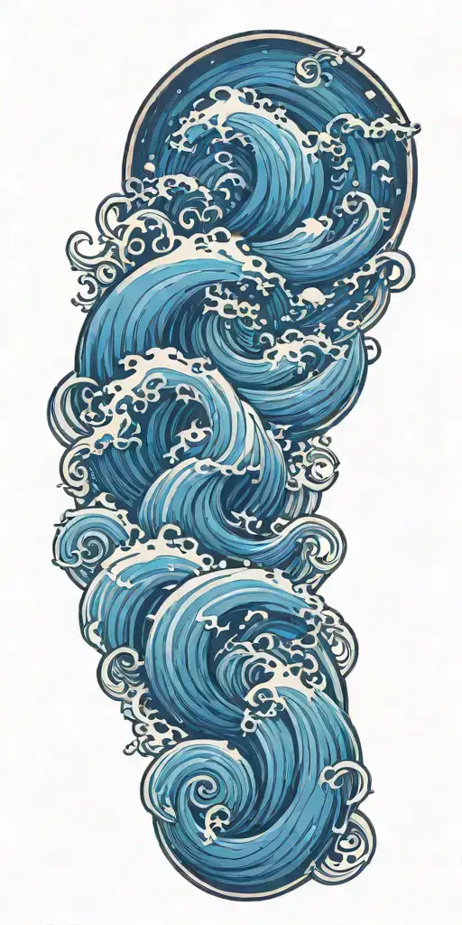 Filler waves flowing tattoo design idea