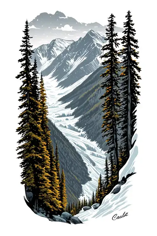 glacier national park tattoo design idea