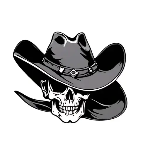 cross with Cowboy hat tattoo design idea