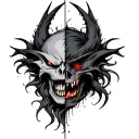 Half Good Half Evil tattoo design idea