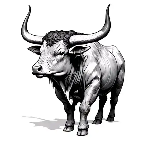 taurus bull and chines calender tattoo design idea