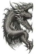 Dragon Ancalagon Lord of the rings tattoo design idea