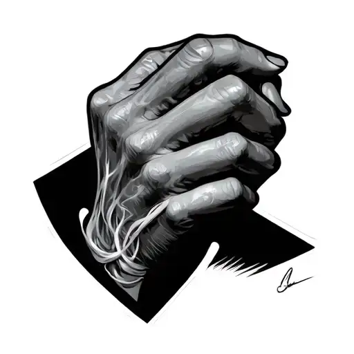 Hand Choking Neck tattoo design idea