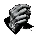Hand Choking Neck tattoo design idea
