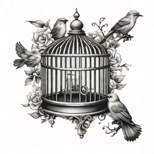 Bird Cage tattoo design idea