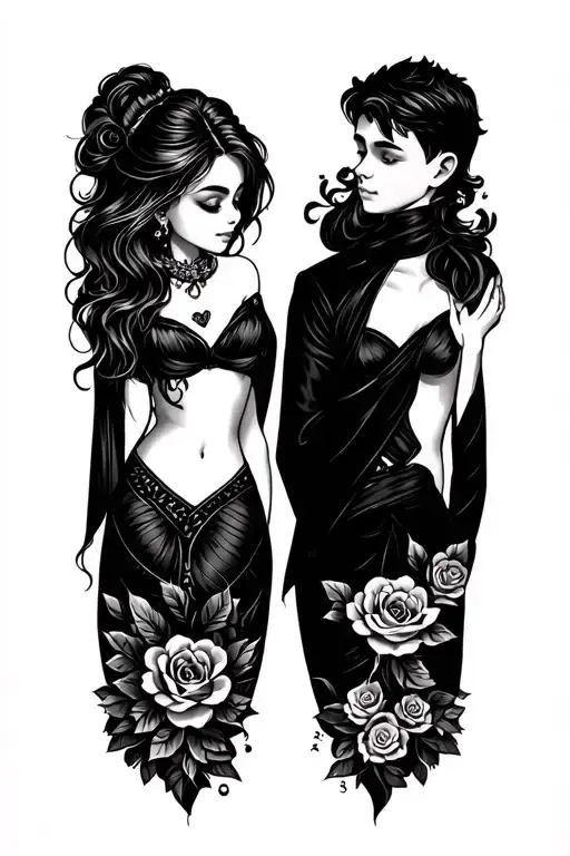 couple tattoo for a girl was born on sep 3 1997 and boy January 8 1992  tattoo design idea