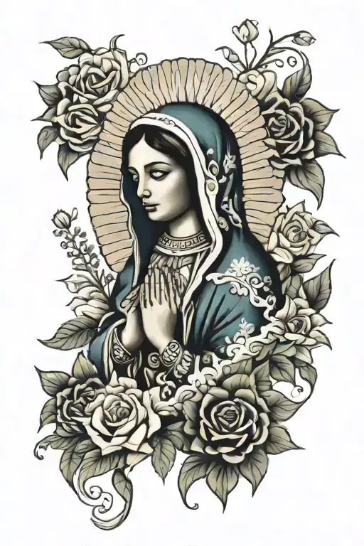 our lady of Guadalupe Mexican tattoo design idea