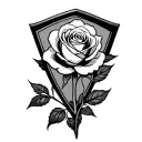 arrowhead with rose inside tattoo design idea