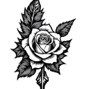 arrowhead with rose inside tattoo design idea