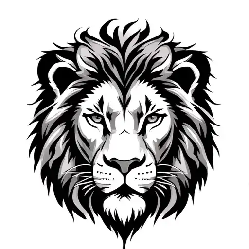 Lion face made of phrases tattoo design idea