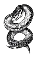 a snake with skelet tattoo design idea