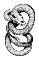 a snake with skelet tattoo design idea