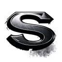 black Superman S symbol in 3D tattoo design idea