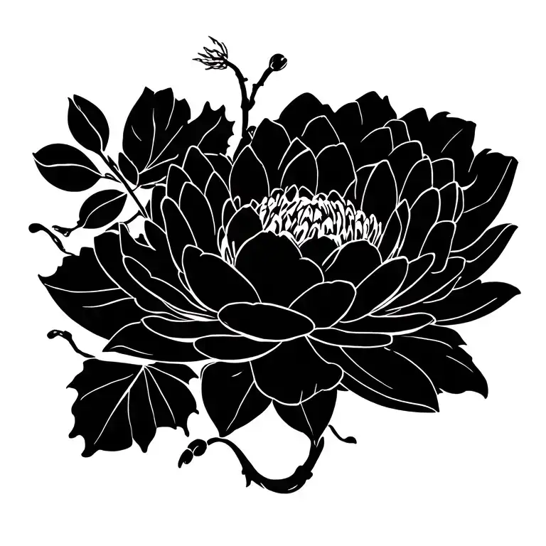 Peony Flower Lotus Flower Cherry Blossoms gentle design tattoo design idea