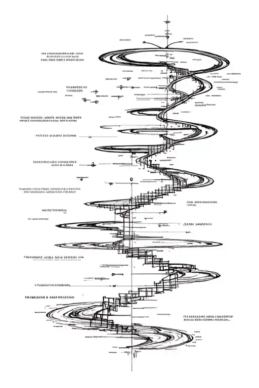 timeline of the universe diagram with a spiral staircase tattoo design idea
