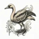 goose skeleton tattoo design idea
