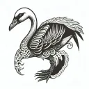 goose skeleton tattoo design idea