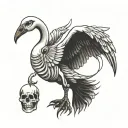 goose skeleton tattoo design idea