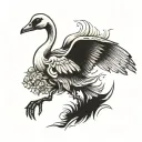 goose skeleton tattoo design idea