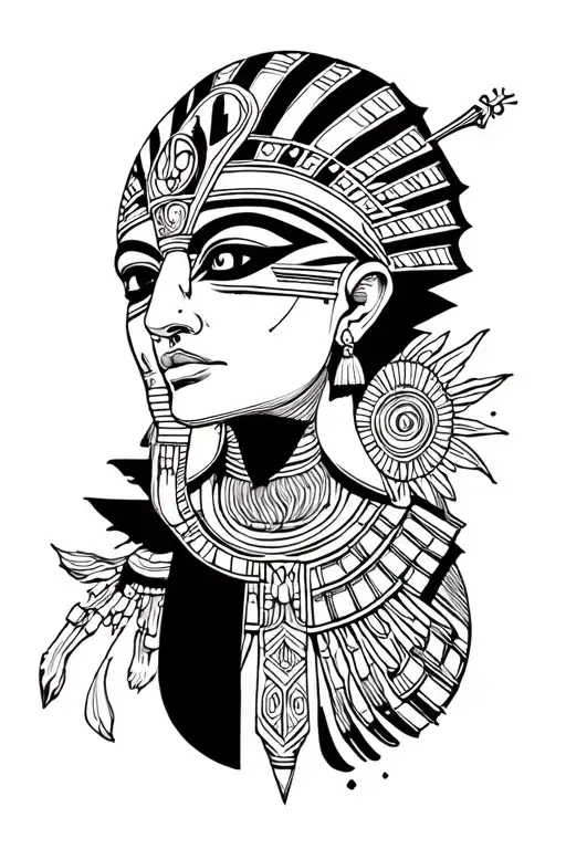 Osiris protecting the afterlife tattoo design idea