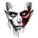 dark creepy split tattoo design idea