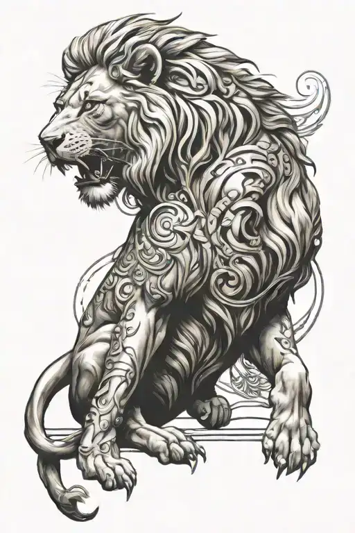 leo zodiac sign tattoo design idea