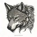 Celtic wolf forrest tattoo design idea