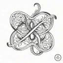 infinity symbol intertwined with question mark tattoo design idea