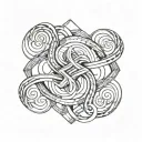 infinity symbol intertwined with question mark tattoo design idea