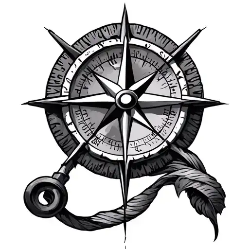 Greek Compass tattoo design idea