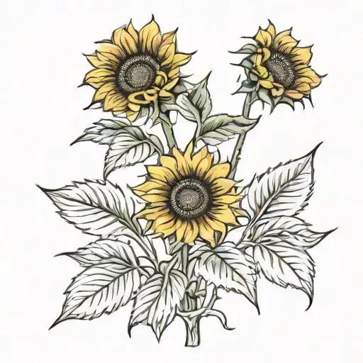 sunflower tattoo design idea