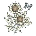 sunflower tattoo design idea